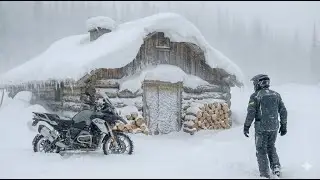 🔥 When Winter Hits &minus;41&deg;C | Off-Grid Cabin Life in Deep Snow in a Remote Log Cabin