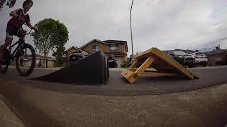 Bmx and mtb hit small kicker gap