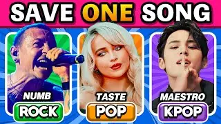 ROCK vs POP vs KPOP 🎵 SAVE ONE SONG 🤩 | Music Quiz