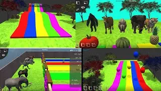 Animal Fountain Crossing Ball Jumping Forest Full Tutorial | Prisma3D tutorial | @animation3Dworld