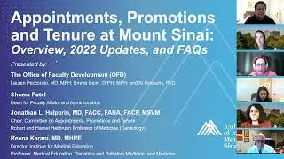Faculty Appointments, Promotions and Tenure at Mount Sinai: Overview, 2022 Updates, and FAQ