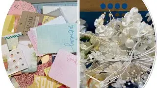 2 DESTASH boxes 1 of Flowers 1 of project life journal cards ephemera etc