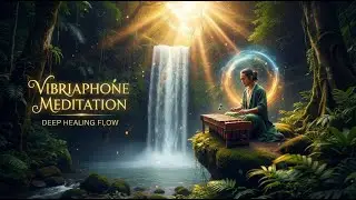 Minimal Vibraphone Meditation Music with Waterfall Scenery for a Slow Pace