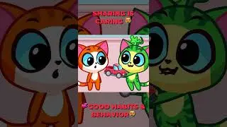 KIDS, SHARING IS CARING 🤗 LEARN GOOD HABITS AND BEHAVIOR 😻 #sharing #animation #goodhabits