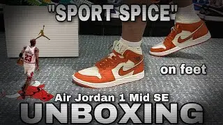 UNBOXING WMNS AIR JORDAN 1 MID SE &ldquo;Sport Spice&rdquo; &ldquo;Coconut Milk&rdquo;| On Feet Looks