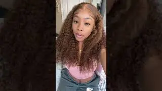 Hair Review| Chestnut brown kinky curly lace front wig! Slay or nay? #amandahair #shorts #wiginstall