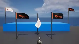 Flag making with UE5 cloth system. Wind effect with Clothing Simulation Interacter (Subtitle)