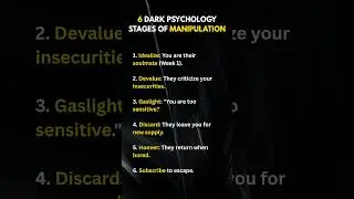 5 Dark Psychology Stages of Narcissistic Manipulation 💔 #shorts