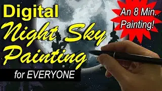 Painting a Moonlit Scene in 8min in ArtRage 6 (in real-time)