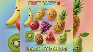 Fruit Party Song 🍎🍌 | Learn 10 Fruits for Kids | Fun English Nursery Rhyme