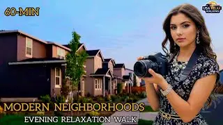 American Evening Unveiled: A 60-Minute Tranquil Neighborhood Journey (ASMR Ambiance)
