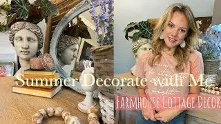 SUMMER DECORATE WITH ME 🌿 Farmhouse Cottage Summer Decor 🌸 Goodwill DIY 🌿 NEW Summer Decor 2022