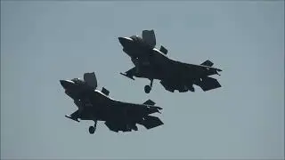 RAF Marham, F-35B Lightnings & Spanish F-18 Hornets.