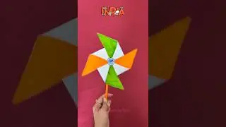 Easy Independence Day Craft #pinwheel #windwheel #papercraft #15thAugust #India #new #bharat #diy