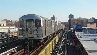 r142a 4 and r62 3 trains at Sutter ave Rutland road. SO MANY HORNS
