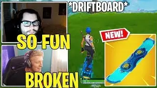 Streamers FIRST TIME Using *NEW* Fortnite DRIFTBOARD!! (Hoverboard)