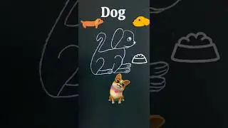 Dog with 2 2 2 2 - Fun Drawing with Numbers
