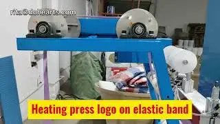 automatic PLC control hot heating press logo embossing on nylon belt,narrow elastic webbing band