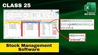 class 25 Part-1 Stock management Software in Excel | Learn By NexGen Education Team