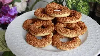 Pastane Tadında Susamlı Kıyır Kıyır Simit Kurabiye/ &Ccedil;ay Saatlerinizin Yıldızı Olacak👌🏼