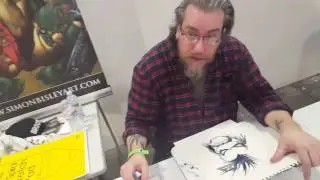 Simon Bisley Fast Sketch of Lobo @ Etna Comics 2016 ( disegna Lobo a Etna comics )