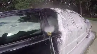 Car Wash / Detail with Foam Canon POV With Electric Pressure Washer