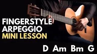 Easy Fingerstyle Arpeggio Pattern #2 | Beginner Fingerpicking Exercise + Free TAB