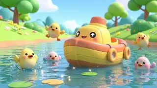 Gentle River Adventure 🛶🦆 Toy Boat Floats with Happy Ducks