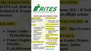 RITES Recruitment 2026🔥