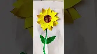 sunflower 🌻 with paper #craft #viral #youtubeshorts