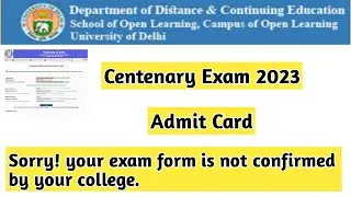 Du Centenary Exam Admit Card Not Download | Ran2goal (DU SOL) #du #ran2goal