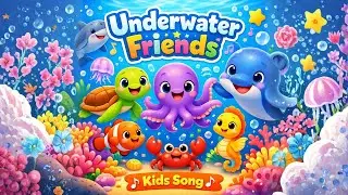 Underwater Friends Song 🐙💙 | Cute Ocean Animals Music for Kids 🐠🎵