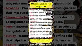 10 Foods That Help You Sleep Better Naturally 💤