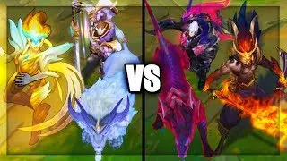All VS Legendary Skins Spotlight God King Nightbringer Dawnbringer (League of Legends)