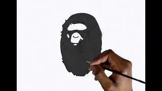 HOW TO DRAW THE BAPE LOGO ! (BAPE HEAD)
