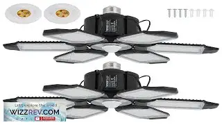 VEVOR 2 Packs LED Garage Light 15000LM 6500K Motion Sensor Garage Ceiling