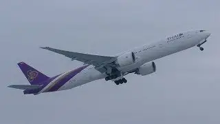 Thai Airways Boeing 777 takeoff at Munich Airport | HS-TKW