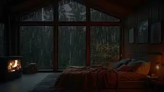 Rainy Night in Forest | Rain Sound with Strong Thunder for Relaxation and Stress Relief