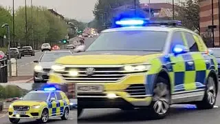 Marked VW Touareg & Marked Volvo XC90 Tactical Firearms Units Responding Greater Manchester Police