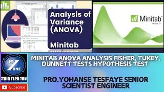 Minitab ANOVA analysis Fisher, Tukey, Dunnett Tests Hypothesis Test T test #minitab #education #asq