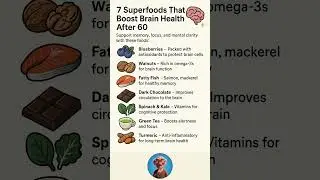 7 Superfoods That Boost Brain Health After 60 🧠✨ #healthyeating #healthyfood #over60