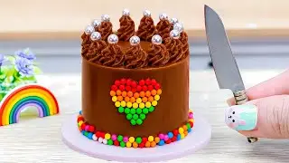 Mini Rainbow Chocolate Cake 🌈 How To Make Tasty Miniature Heart Cake 🍪 Mini Cakes Compilation