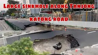 26July2025 A large sinkhole has formed in Tanjong Katong Road #sgincidents #2025 #sinkholes