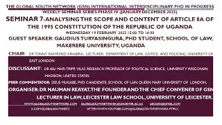 SEMINAR 7 Analysing  Article 8A of the 1995 #constitution of the Republic of #uganda