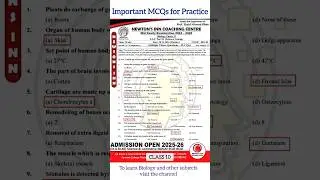 Biology solved mcqs class 10 sindh board | newtons inn guess paper class 10 #guesspaper2025