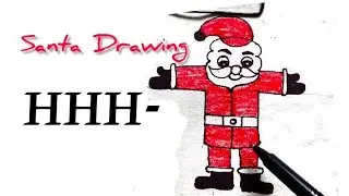 How to draw Santa Claus from H Letter/Amazing Letter Art