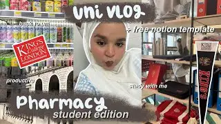 STUDY VLOG 📚☁️ day in my life as a KCL pharmacy student, uni life + free notion template
