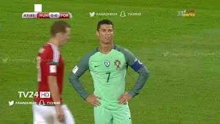 Cristiano Ronaldo's anger and getting a yellow card Hungary vs Portugal#HUNPOR