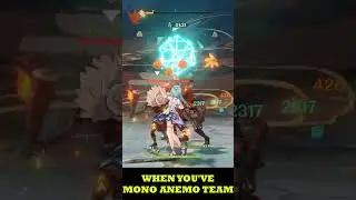 Crushing Enemies with the Mono Anemo Team in Genshin Impact #shorts