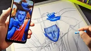 Shri Ram Drawing with Oil Pastel | Step by Step